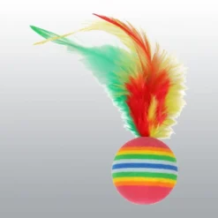 Balles arc en ciel avec plumes