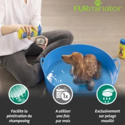 Brosse de bain avec réservoir pour shampoing chien, chat