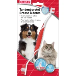 Brosse à dents 2 têtes chat, chien