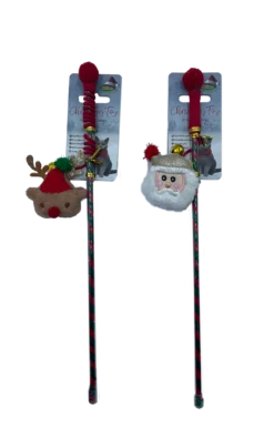 Canne à pêche peluche de Noël 40 cm chat