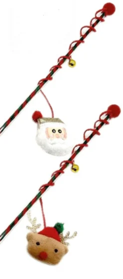 Canne à pêche peluche de Noël 40 cm chat