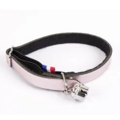 Collier en cuir Dakota rose poudré chat