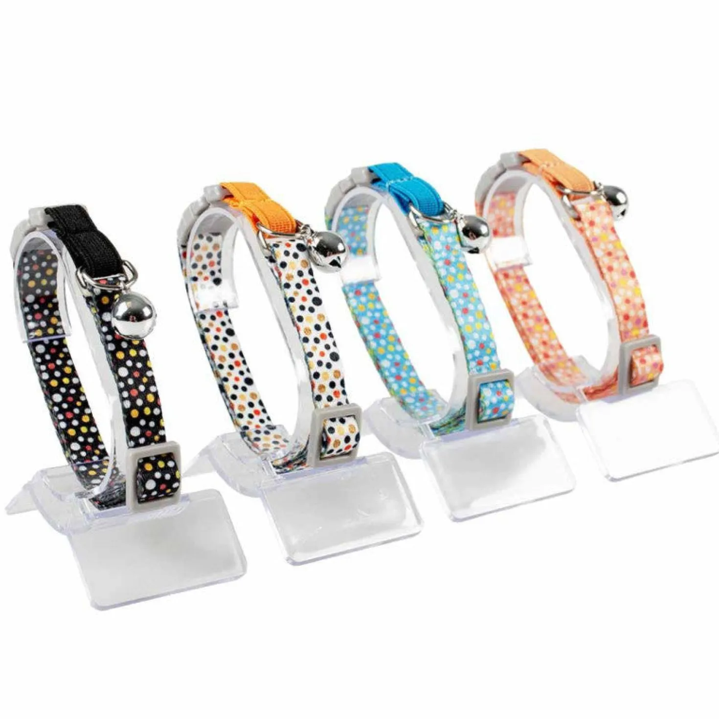 Collier sphères colorées chat
