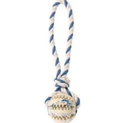 Corde de jeu avec balle en caoutchouc naturel chien