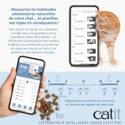 Distributeur connecté Pixi Vision LED 12 repas - chat