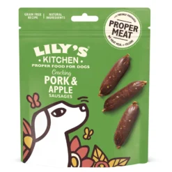 Délicieuses saucisses au porc et à la pomme chien
