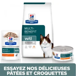 Hill's Prescription Diet w/d Mutli-Benefit en sachets au poulet – pâtée chat