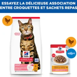 Hill's Science Plan Light Adult au poulet - croquettes chat