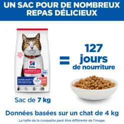 Hill's Science Plan Mature - Croquettes pour Chat Mature au Saumon 10 kg