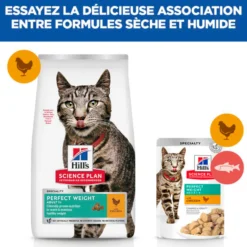 Hill's Science Plan Perfect Weight Adult au poulet - croquettes chat