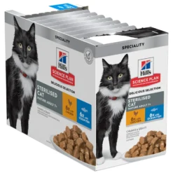 Hill's Science Plan Sterilised Cat Mature 7+ - Sachet Repas Poulet - Poisson de l'Océan 12x85g