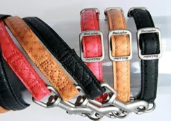 Laisse Mac Leather rouge chien