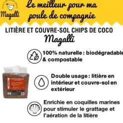 Litière et couvre-sol en chips de coco - poules