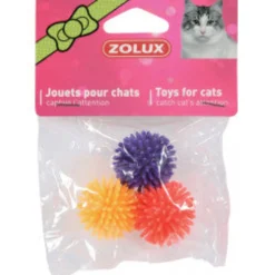 Lot de 3 balles Hérisson chat