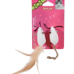 Lot de souris en plume et corde chat