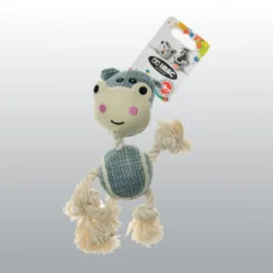 Peluche Hippo avec corde et balle de tennis