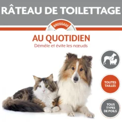 Râteau de toilettage chien, chat
